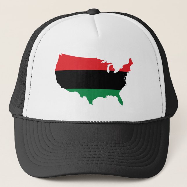 Afrikansk _ Red, Black & Grönt Färg Truckerkeps (Framsida)