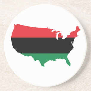 Afrikansk _ Red, Black & Grönt Färg Underlägg