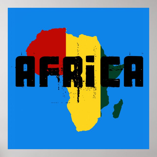 Afrikansk reggae Ragga Afrika Karta Poster (Framsidan)