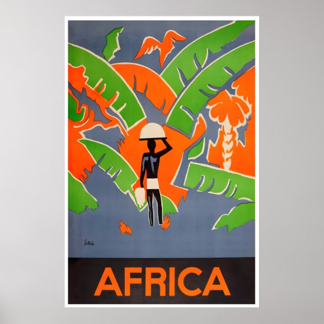 Afrikansk reseposter Afrika Dschungel Art Print Poster (Framsidan)