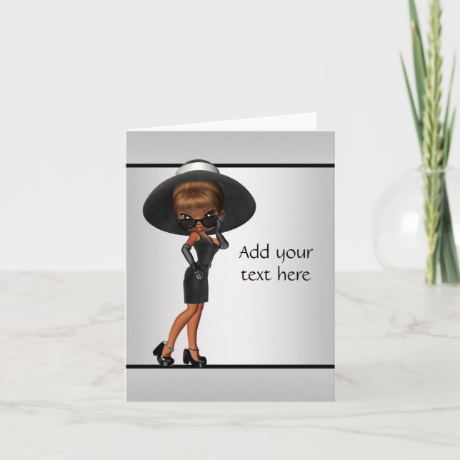 Afrikansk Roligt Diva Greeting Card Kort (Framsida)