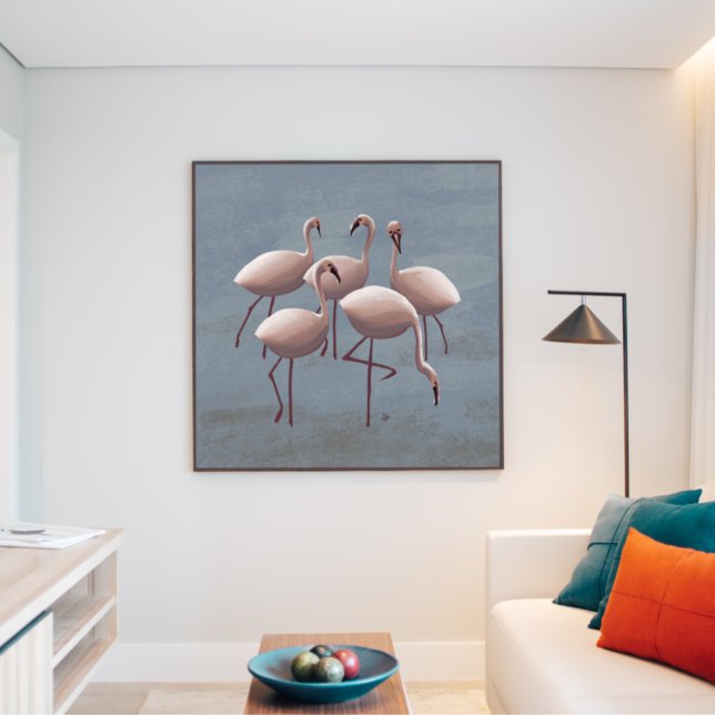 Afrikansk Rosa Flamingos från Serengeti Canvastryck (Skapare uppladdad)