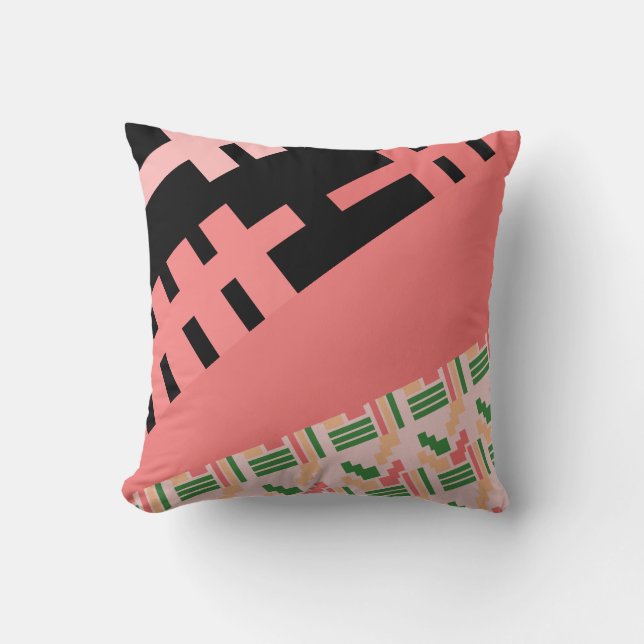 Afrikansk Rosa Mönsterblandning Kudde (Framsida)