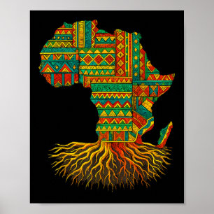 Afrikansk rötter Afrika Karta Melanin Junelfte Poster