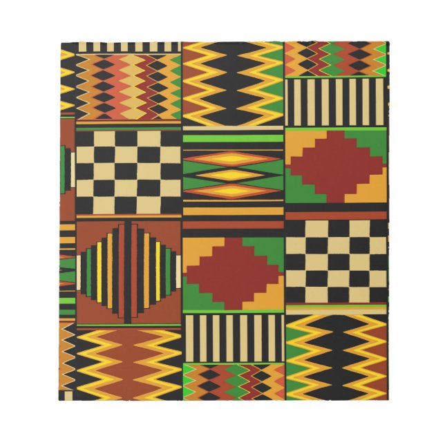 Afrikansk Royal Kente Trasa Design Anteckningsblock (Framsida)