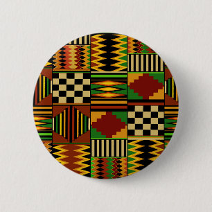 Afrikansk Royal Kente Trasa Design Knapp