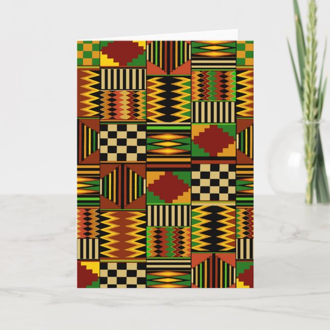 Afrikansk Royal Kente Trasa Design Kort (Framsida)