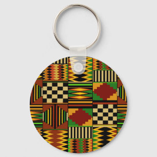 Afrikansk Royal Kente Trasa Design Nyckelring