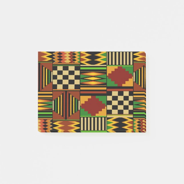 Afrikansk Royal Kente Trasa Design Post-it Block (Framsida)