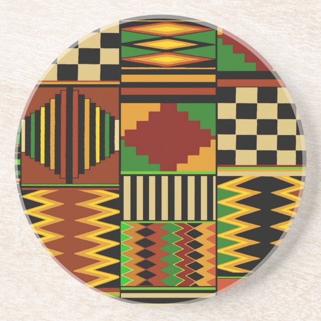 Afrikansk Royal Kente Trasa Design Underlägg (Framsidan)