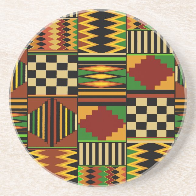 Afrikansk Royal Kente Trasa Design Underlägg (Framsidan)