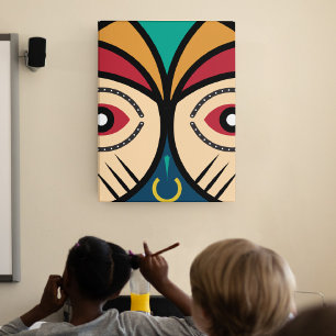 Afrikansk rund tribal canvastryck