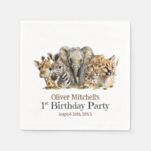 Afrikansk Safari Animals 1:a födelsedag Party