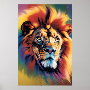 Afrikansk safari Art, Animal Lejon Digital Art Poster