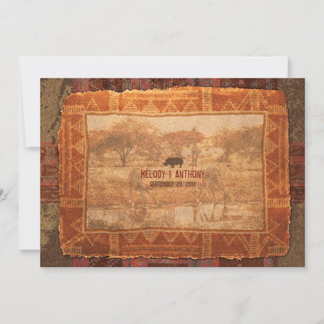 Afrikansk Safari Bröllopsinbjudan Inbjudningar (Framsida)
