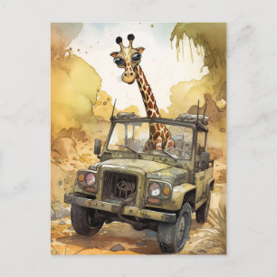 Afrikansk Safari Giraff Postkort Vykort