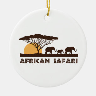 Afrikansk safari julgransprydnad keramik