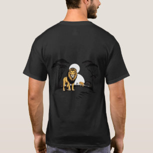 Afrikansk Safari Lejonkung Savann Landskap Svart  T Shirt
