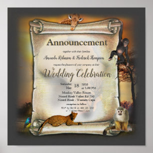 Afrikansk Safari Sunset-kungörelse Poster