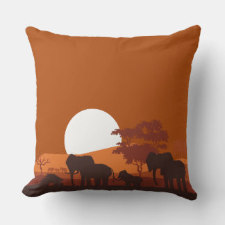 Afrikansk Safari Sunset Pillow Dubbla Sided Kudde