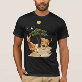 afrikansk safari vilda djur lejon hjort natur desi t shirt