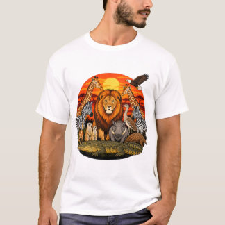 Afrikansk Safari Vilda Lejon Porträtt T Shirt