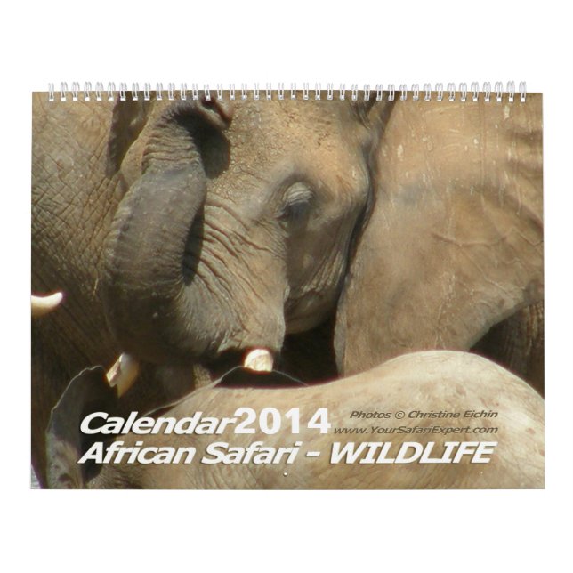 Afrikansk SafariDJURLIVkalender (Två-Sidan) Kalender (Omslag)