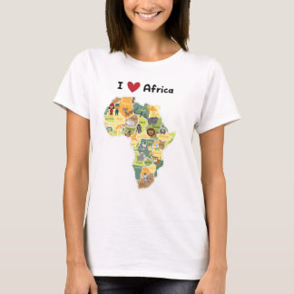 Afrikansk Safarikarta - I-hjärtaafrika - skjorta T Shirt