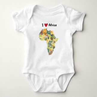 Afrikansk Safarikarta - I-hjärtaafrika - skjorta Tee Shirt
