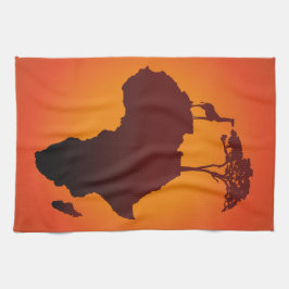 Afrikansk Safarikarta - kökshandduk