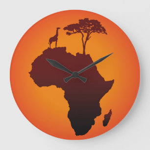 Afrikansk Safarikarta - väggen tar tid på Stor Klocka