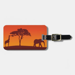 Afrikansk SafariSilhouette - bagagemärkre Bagagebricka