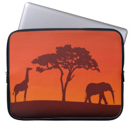 Afrikansk SafariSilhouette - laptop sleeve