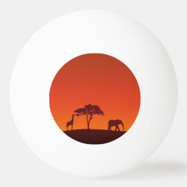 Afrikansk SafariSilhouette - PingPong boll