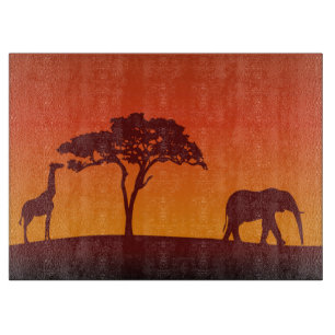Afrikansk SafariSilhouette - skärbräda