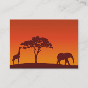 Afrikansk SafariSilhouette - visitkort