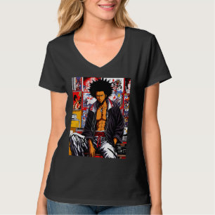 Afrikansk samurai Hip-skutt Afro 90 s Retro Chill T Shirt