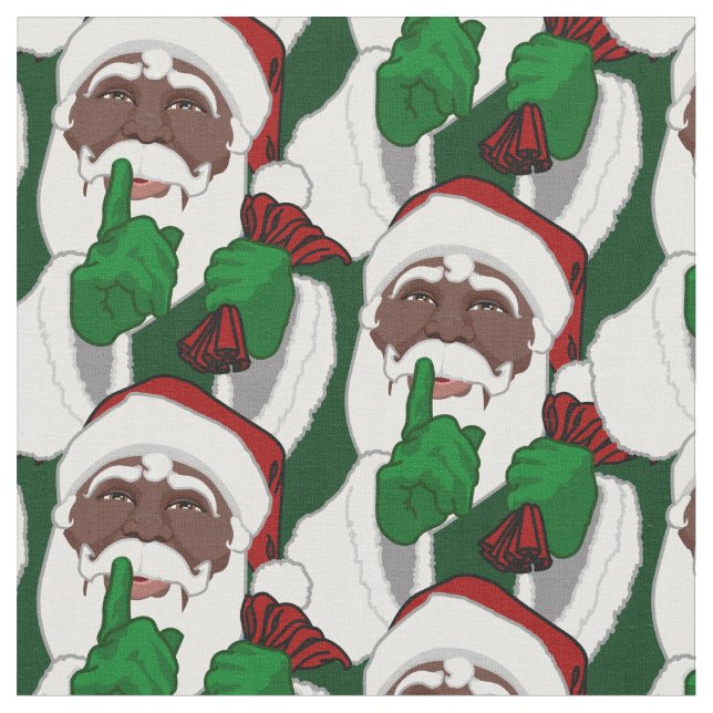 Afrikansk Santa Fabric Black julafton Fabrics Tyg (Närbild)