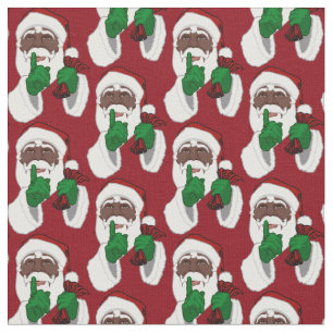 Afrikansk Santa Fabric Black julafton Fabrics Tyg