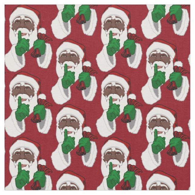 Afrikansk Santa Fabric Black julafton Fabrics Tyg (Närbild)