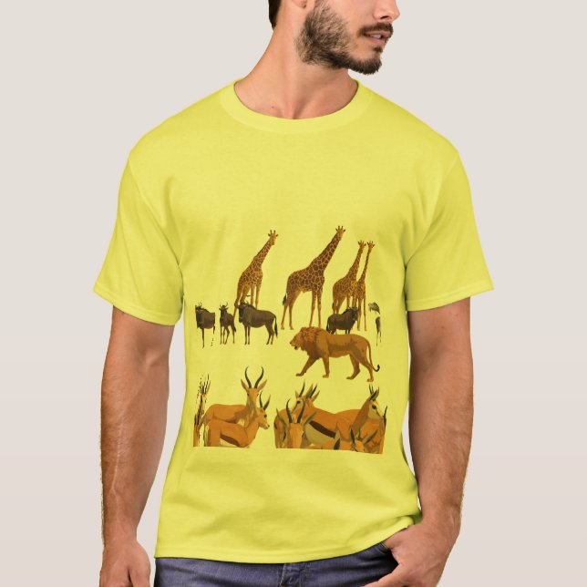 Afrikansk savann vilda djur. t shirt (Framsida)