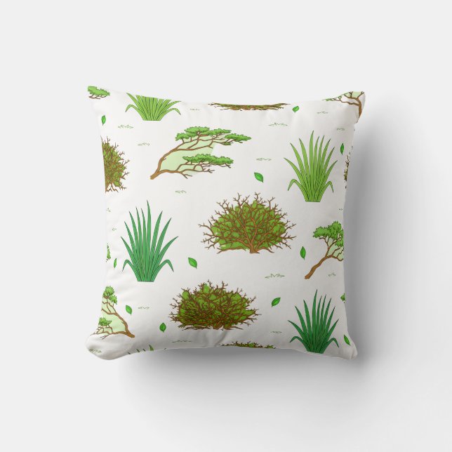 Afrikansk Savanna Landskap Mönster Kudde (Framsida)