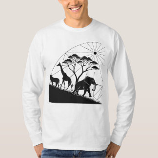 Afrikansk Savanna Silhuett T-Shirt Design