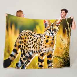 Afrikansk Savannah Serval Cat Fleecefilt