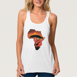 Afrikansk serengeti med Giraffe Linne Med Racerback