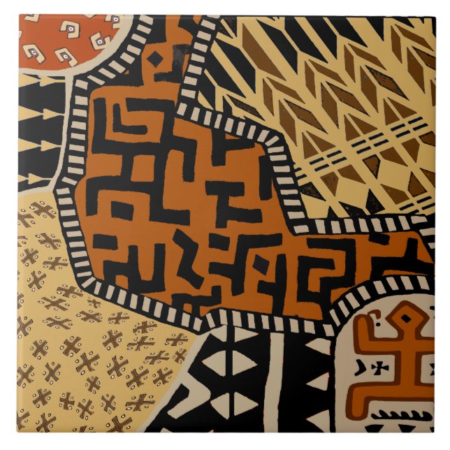 Afrikansk Shaman Earth Spirits Kakelplatta (Framsidan)