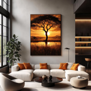 Afrikansk silhuett poster