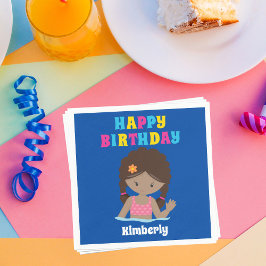 Afrikansk simming Girl Bassäng Party Birthday Pappersservett