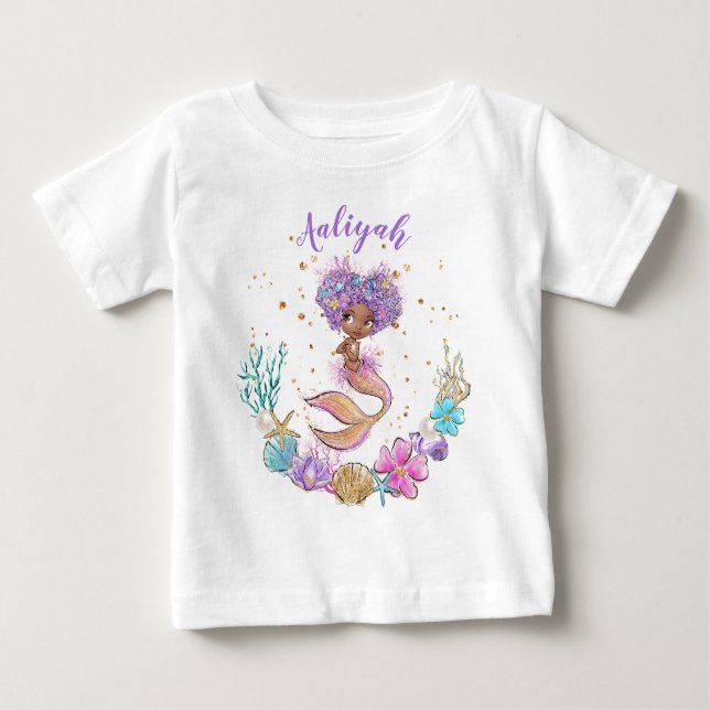 Afrikansk Sjöjungfru Birthday T Shirt (Framsida)
