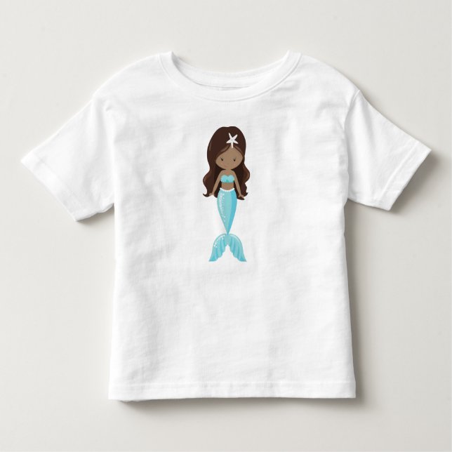 Afrikansk Sjöjungfru, Cute Sjöjungfru, Blue Svan T Shirt (Framsida)